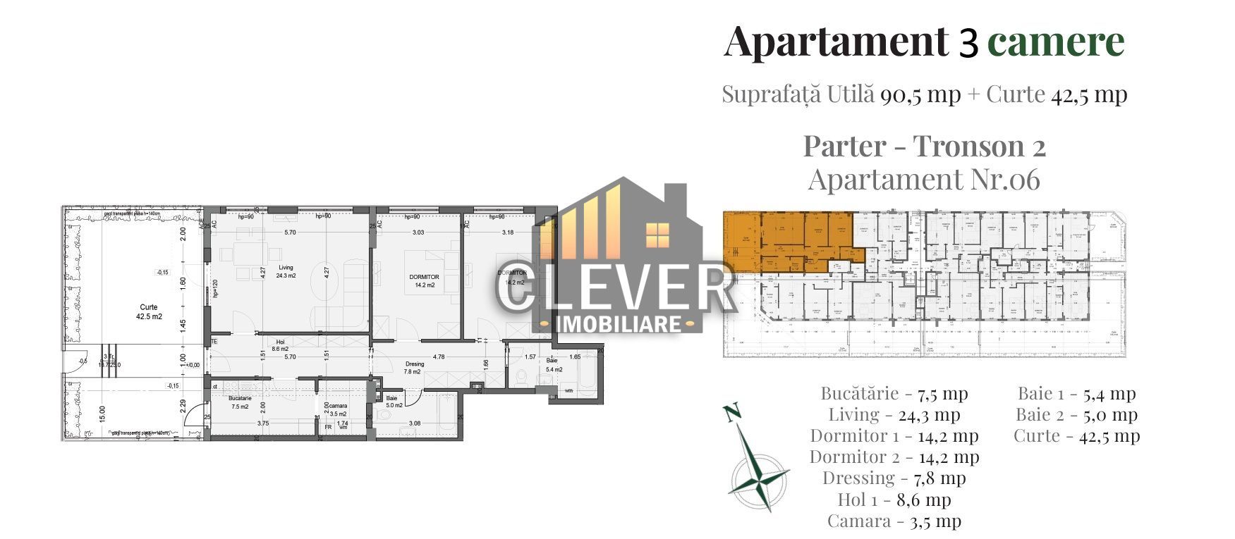 Spațiu și Confort: Apartament 3 Camere cu Dressing și Curte lângă IKEA Pallady - Schiță 12