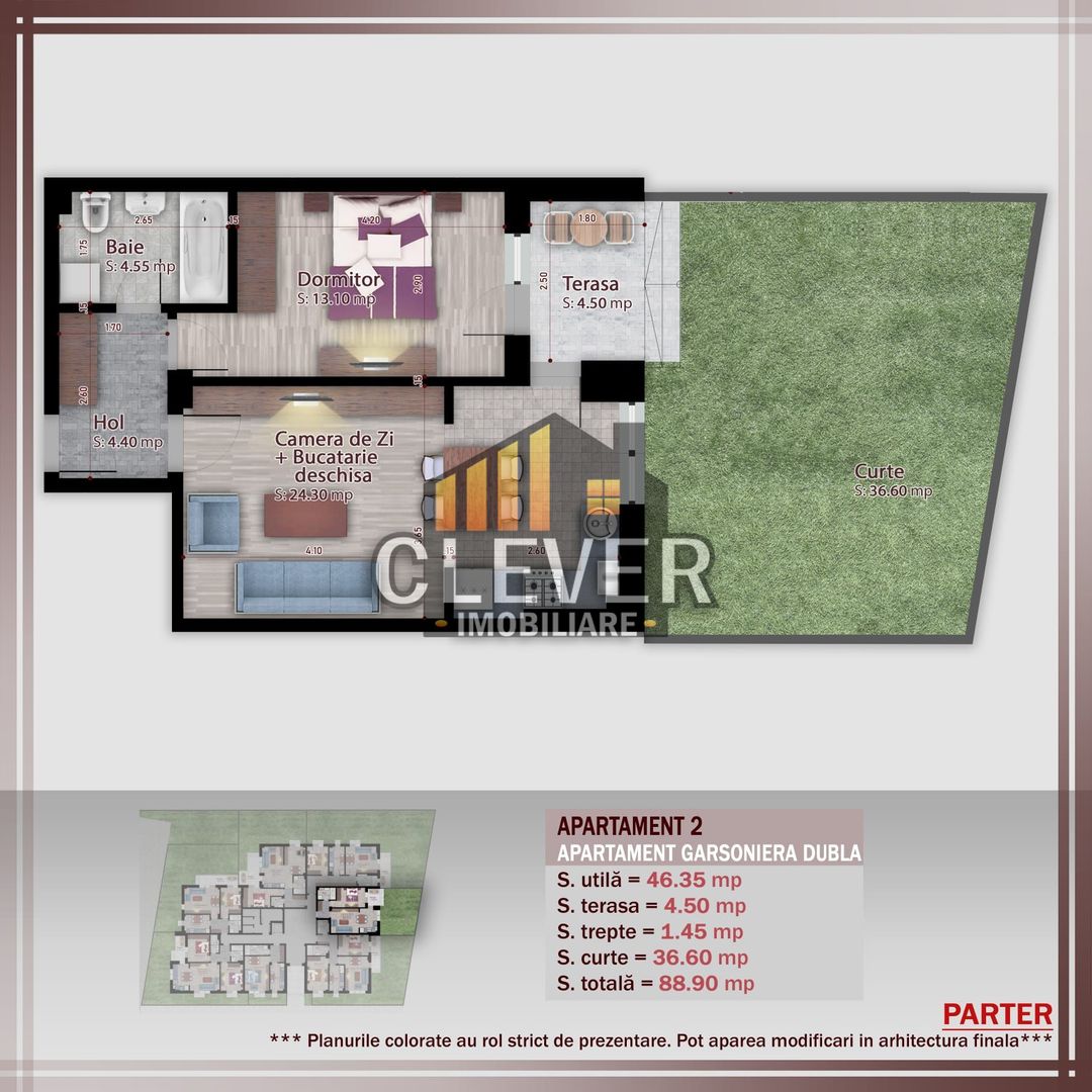 Theodor Pallady 2 Camere cu gradina proprie 36mp - Poză 2