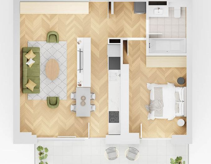 apartament 2 camera lakefield BM4 - Schiță 1