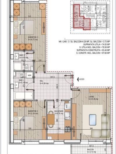 Apartament 3 camere decomandat premium, 2 băi, bloc nou, parcare, Pallady - Poză 2