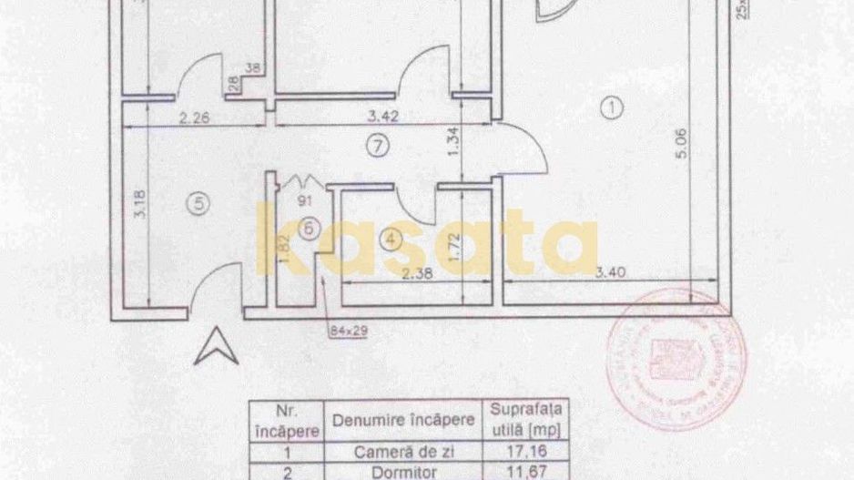 2 Camere 🏢 | 13 Septembrie 📍 | Etaj intermediar ⬆️ | Renovat 2026 ✨ - Schiță 18
