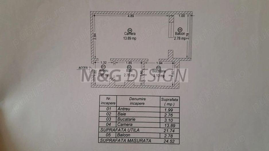 Garsoniera Freidorf cu centrala - Schiță 6