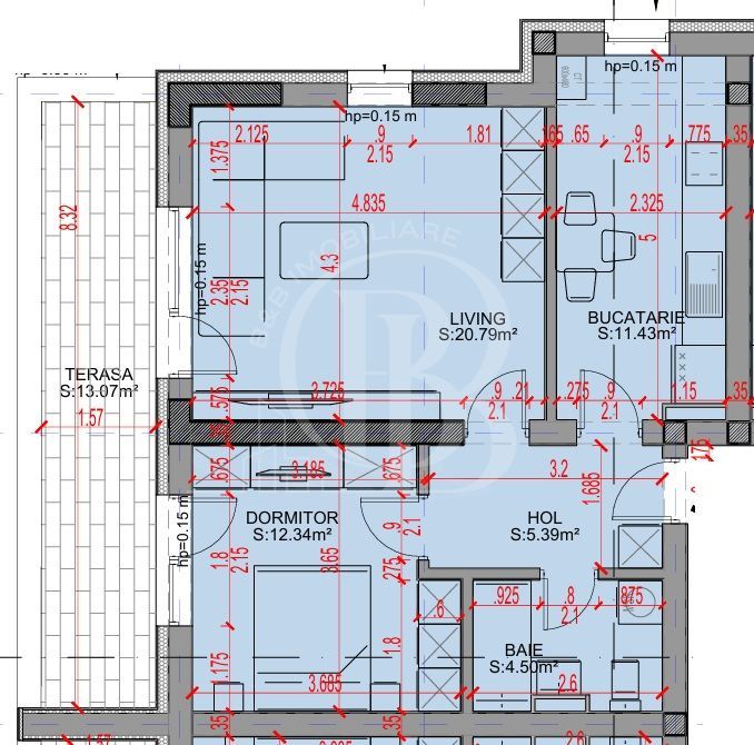Apartament 2 camere-Decomandat-Theodor Pallady-Sector 3 - Schiță 8