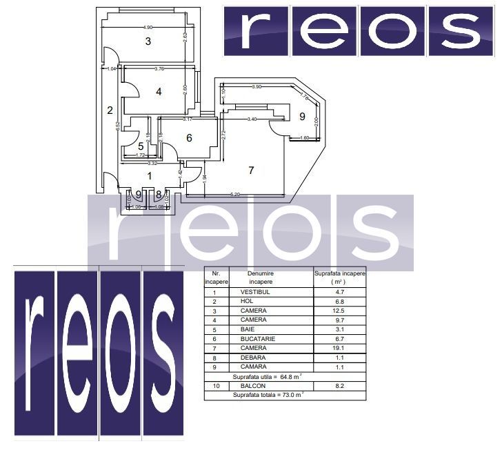 VANZARE 3 CAMERE | LUJERULUI | RENOVAT | 73MP | MOBILAT SI UTILAT | - Schiță 11