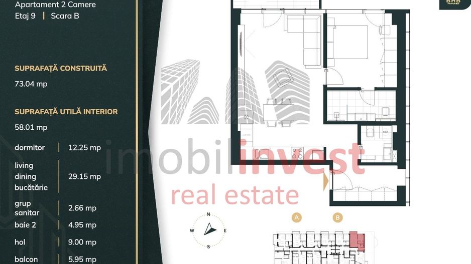 Apartament 2 Camere în complexul BHB Avenue - Schiță 23
