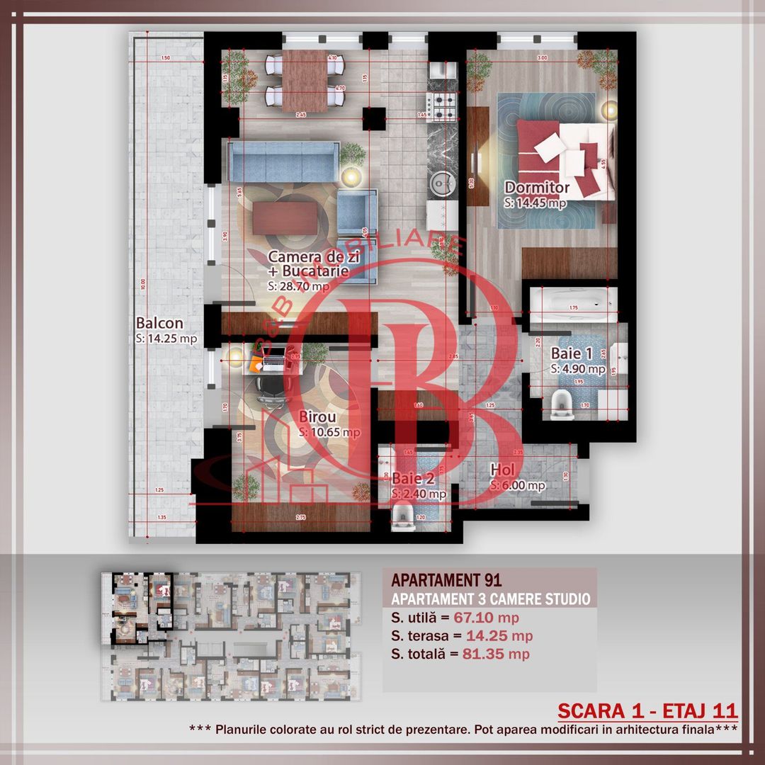 Apartament 3 camere   Titan Pallady Metrou Nicolae Teclu - Schiță 3