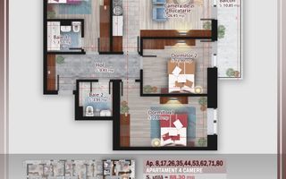 Apartament 4 camere compact  Titan Pallady Metrou Nicolae Teclu - Schiță 12