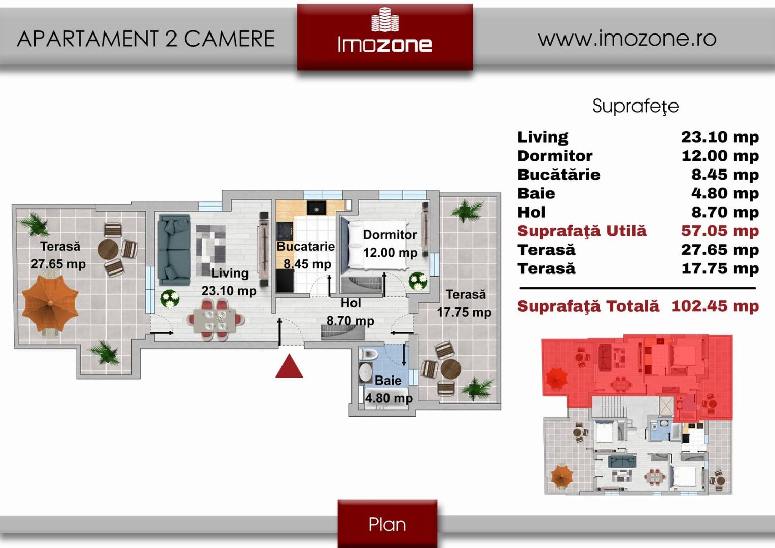 Drumul Taberei, bloc nou, 2 camere + 2 terase, 102mp totali,  parcare inclusa - Poză 2