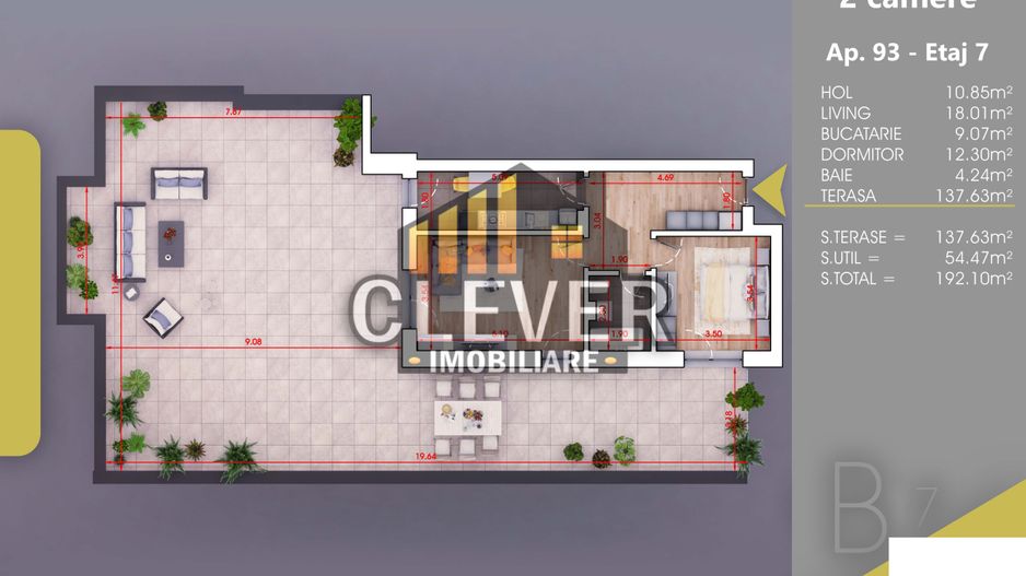Apartament 2 Camere cu Terasa si Parcare, Finalizat, Pallady - Poză 2