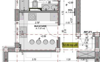 Apartament 2 camere, 52.89 mpu, intabulat (MJ-50M-Da-ap.3) - Poză 10
