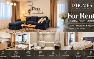 For Rent | Modern 2-Room Apartment | 55 sqm | HILS Republica - Poză 1