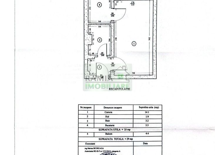 Garsonieră , balcon și beci – mobilată și utilată - Schiță 7