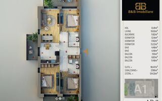 4 camere -Complex Premium-piscina in incinta pista alergare - Schiță 2