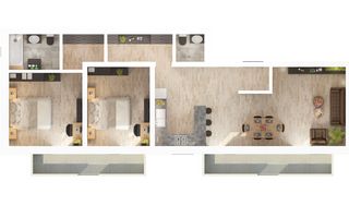 Apartament etaj 1 cu 78 mp utili 3 camere 2 bai 2 balcoane  Dna Stanca - Poză 1