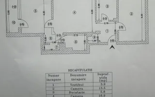 Apartament 3 camere -Zona Domenii - Schiță 19