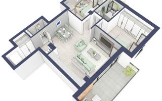 Apartament 3 camere | Balcoane 16.2 mp | Etaj 1 | Turnisor - Poză 3