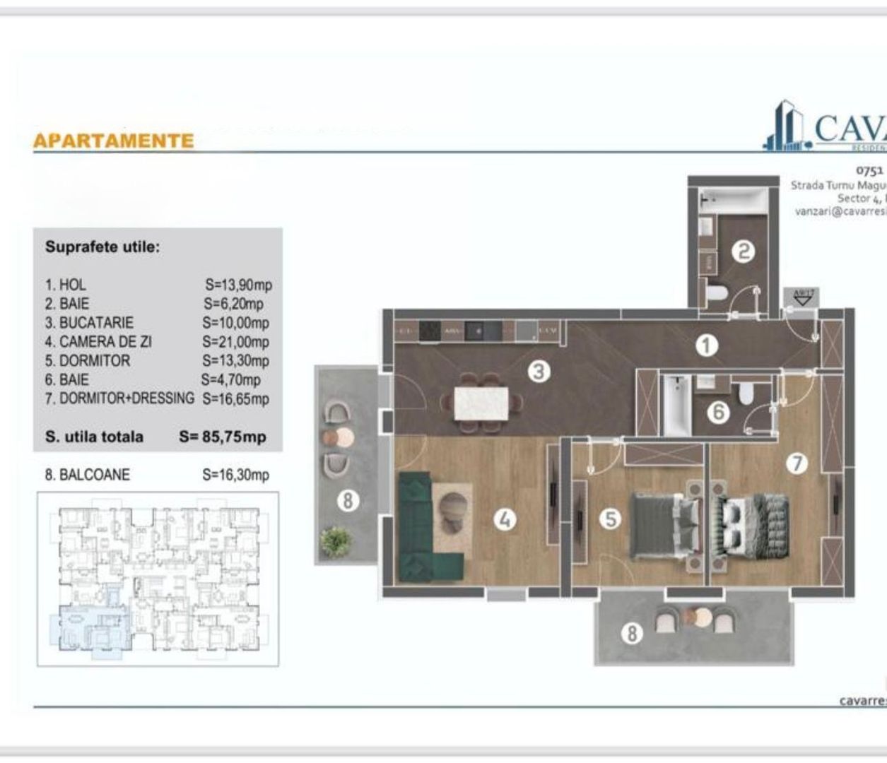 Apartament 3 camere | CAVAR RESIDENCE | LOC PARCARE | OPORTUNITATE - Poză 19