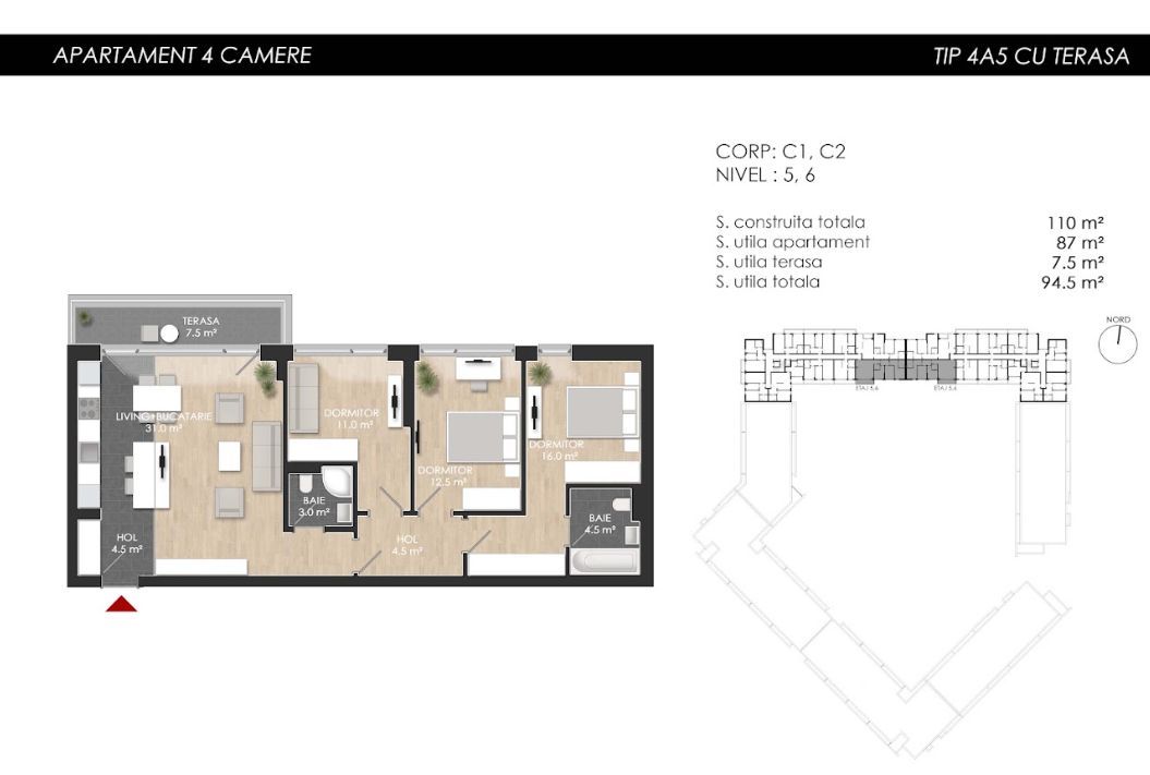 APARTAMENT 4 CAMERE | PROIECT NOU | PISCINA IN COMPLEX - Poză 19