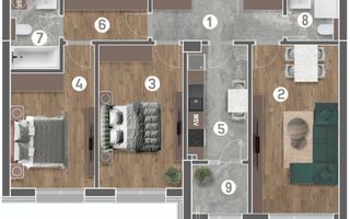 Apartament 3 camere de vanzare - Poză 1