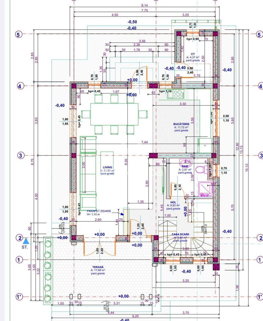 Casa individuala 4 camere 120 mp/utili, teren 430 mp, Cristian/Brasov - Schiță 4