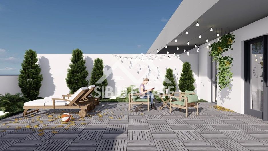 Penthouse Sibiu 4 camere, 2 bai terasa mare vedere panoramica - Poză 1