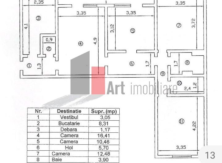Apartament 4 camere Piața Gorjului - Schiță 15