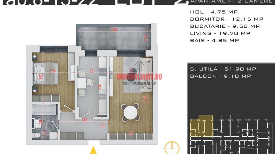 N. Teclu-Metrou - Parcare Inclusa - Direct Dezvoltator - Schiță 2
