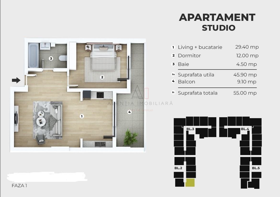 Apartament tip studio | 4 min Metrou Berceni | Piscina - Poză 2