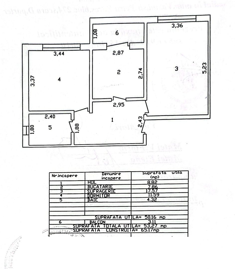 Apartament cu 2 camere, etaj 3, mobilat și utilat, zona TRAIAN - Crucea Gării; - Poză 9