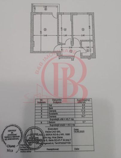 Apartament Finalizat 2 camere Mutare ImediataTh. Pallady - Schiță 13