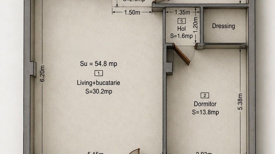 Apartament 2 camere, dressing, terasa, parcare, Parcul Poligon - Poză 15