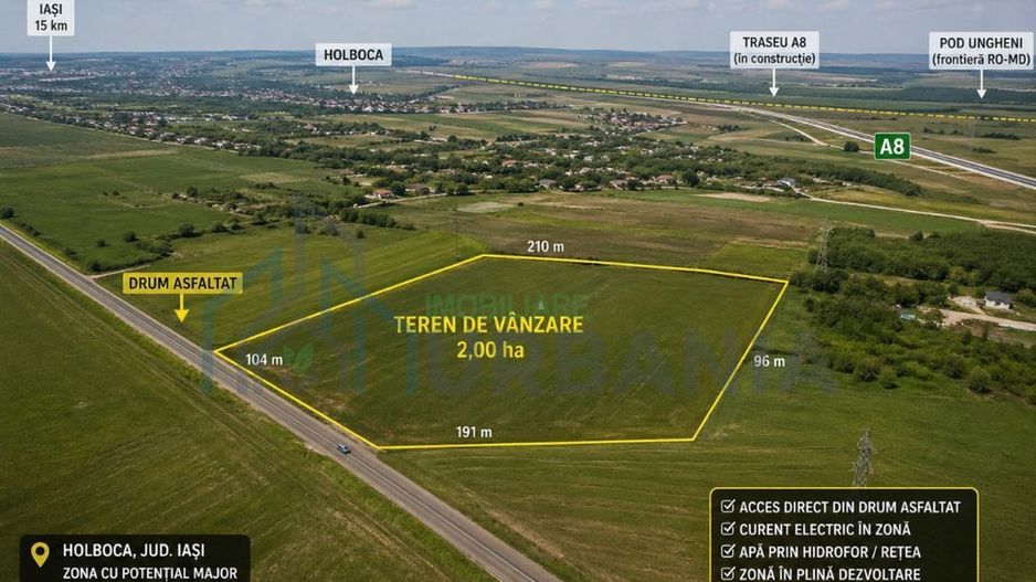 Drepturi succesorale teren premium 10 ha – zona Iași, coridor A8 Ungheni, Bosia, Holboca, Golăiești - Poză 1