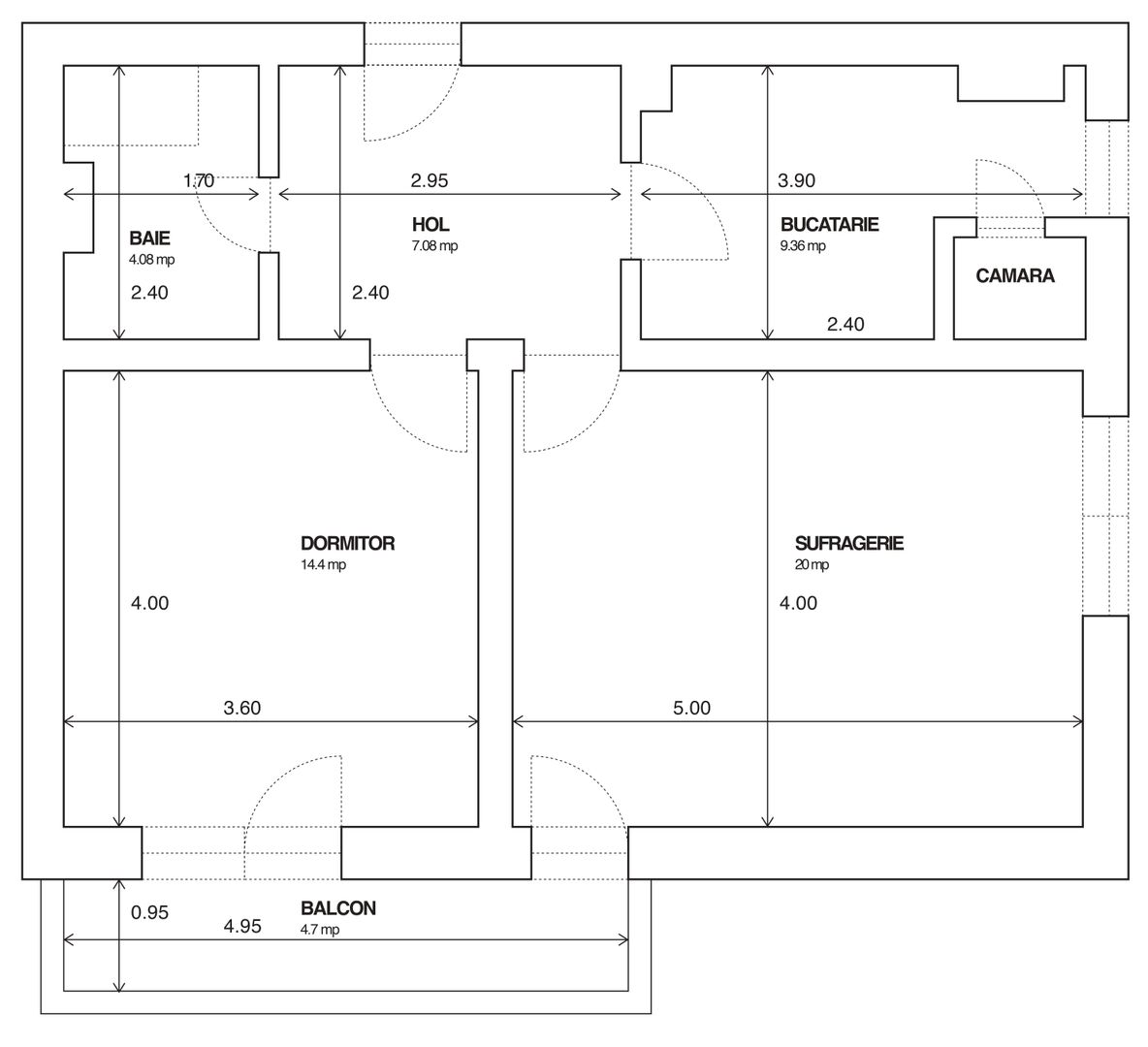 Central, la poalele Dealului Cetatii, apartament cu doua camere, 107000 euro - Poză 13