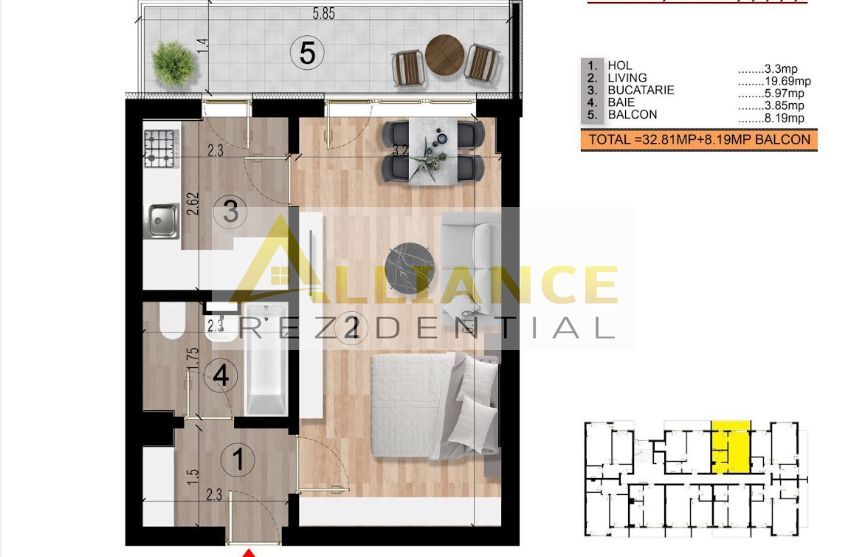 GARSONIERA | METROU 15MIN | 41 MP | CAMPUS 650M | 75.500€ - Poză 6