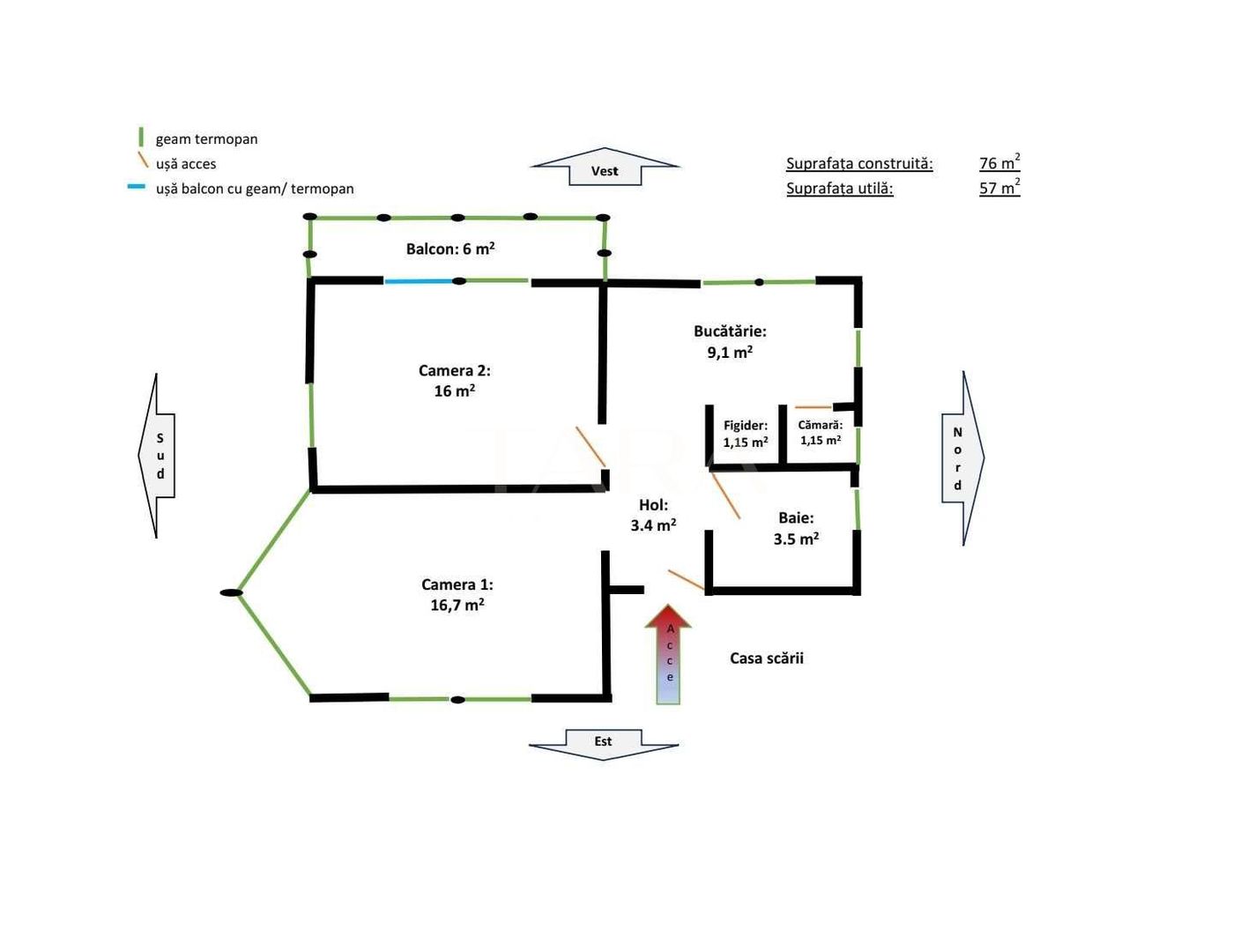 Apartament cu 2 camere de vânzare într-o vilă, zona de case, Cluj. - Poză 1
