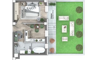 Apartament 1 camera cu gradina bloc nou, Capat CUG - Lunca Cetatuii - Poză 1