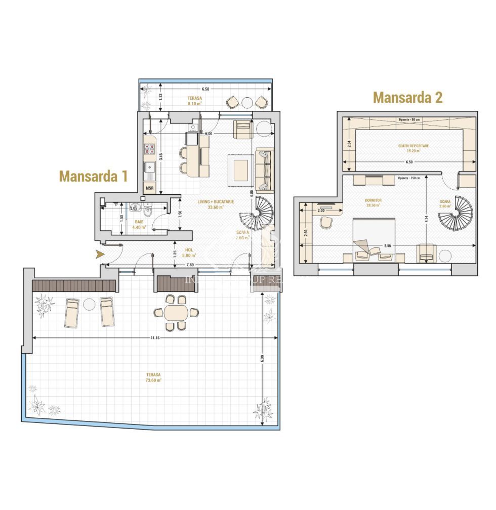 13 Septembrie-Marriott | 2 cam | 87mp + 107mp terasa | Mansarda | 266.000 euro - Poză 25