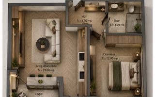 Decomandat Investite Parcare Demisol Bonus Metrou Teclu IKEA 15 min - Schiță 2