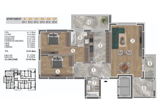 Apartament nou 3 camere de vanzare, Mall Sun Plaza, Piata Sudului - Schiță 8