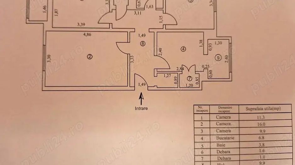 3 camere, decomandat, etaj 4/4, Tiglina 2 - Poză 6