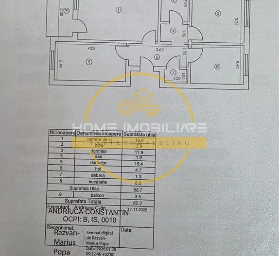 Apartament cu 3 camere/62mp/ zona Tatarasi - Poză 1