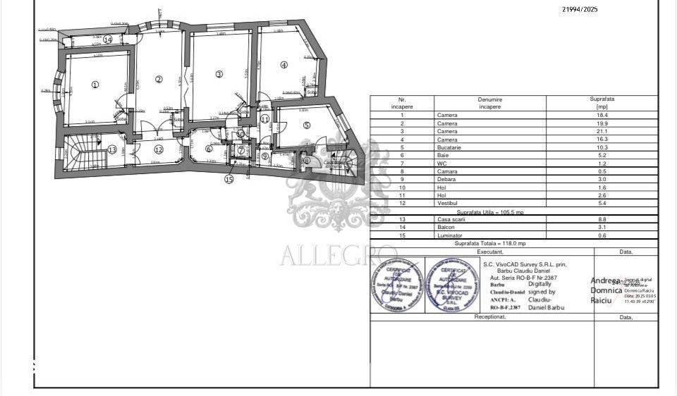 Apartament in vila interbelica |  Coposu  | 4 camere | Superb - Schiță 15