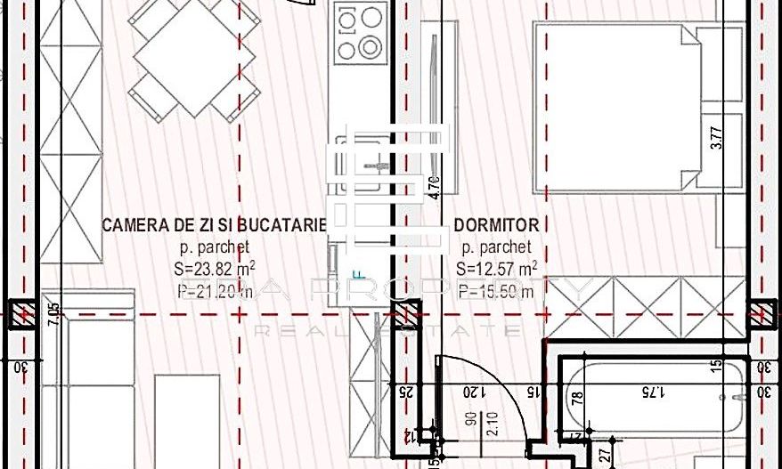 Apartament 2 camere  44 mp-etaj 1 -Șelimbăr, zona Unirii - Schiță 9