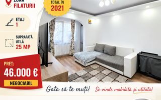 Apartament cu 1 cameră, etaj 1, mobilat și utilat, VASLUI - zona FILATURII; - Poză 1