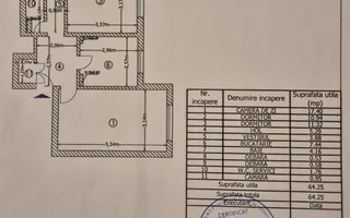 Sebastian - 13 Septembrie | 3 Camere | Decomandat | Bloc 1986 - Schiță 12