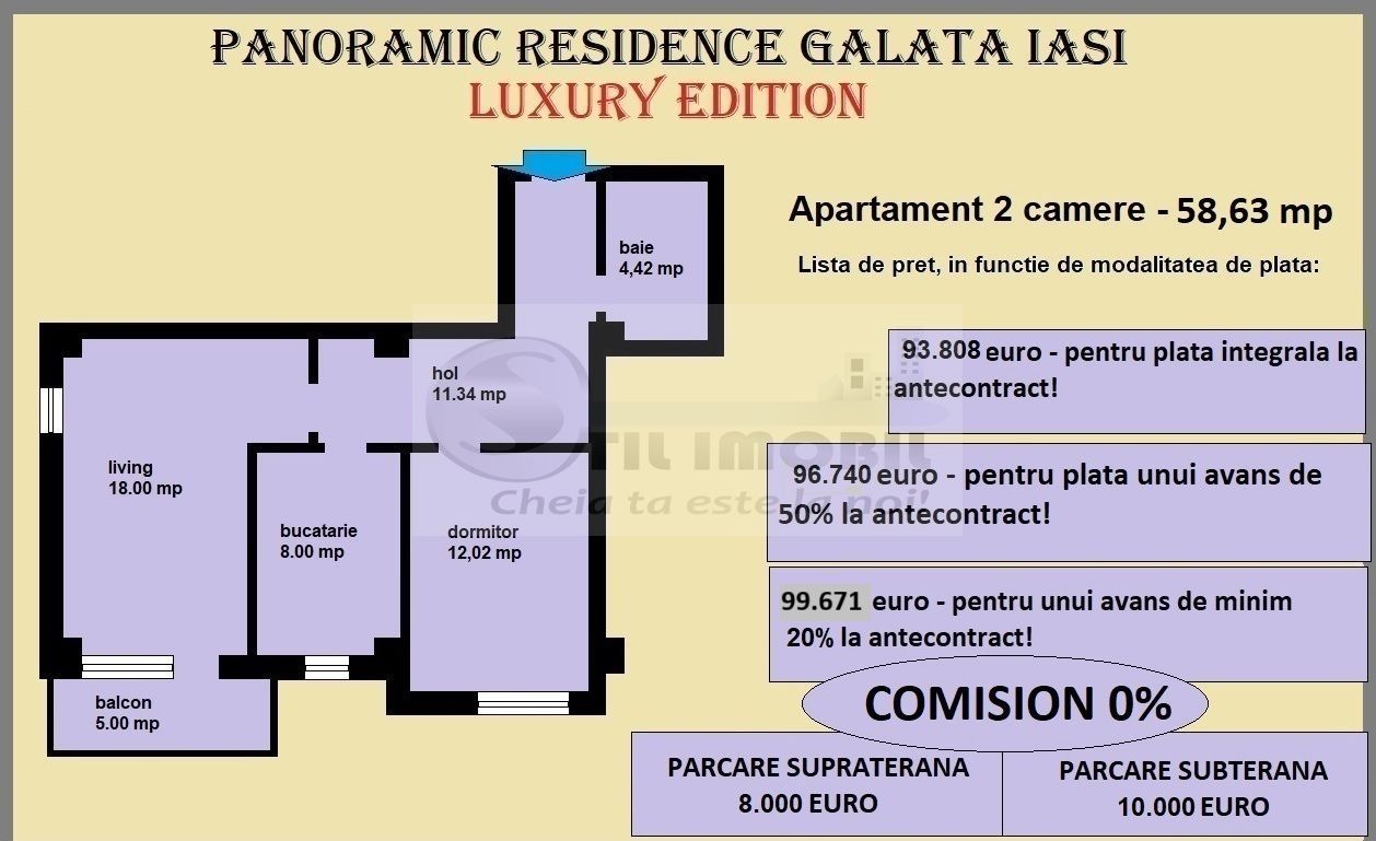 Apartament decomandat de vanzare in Iasi, Galata, 58.63 mp, bloc nou - Poză 2