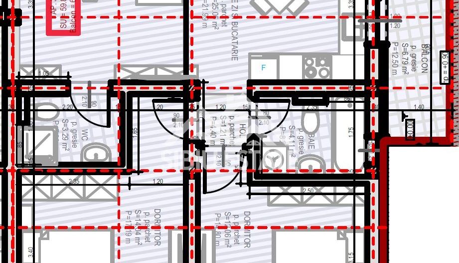 Apartament 3 Camere, et.1, 2 Băi și Balcon - Schiță 10