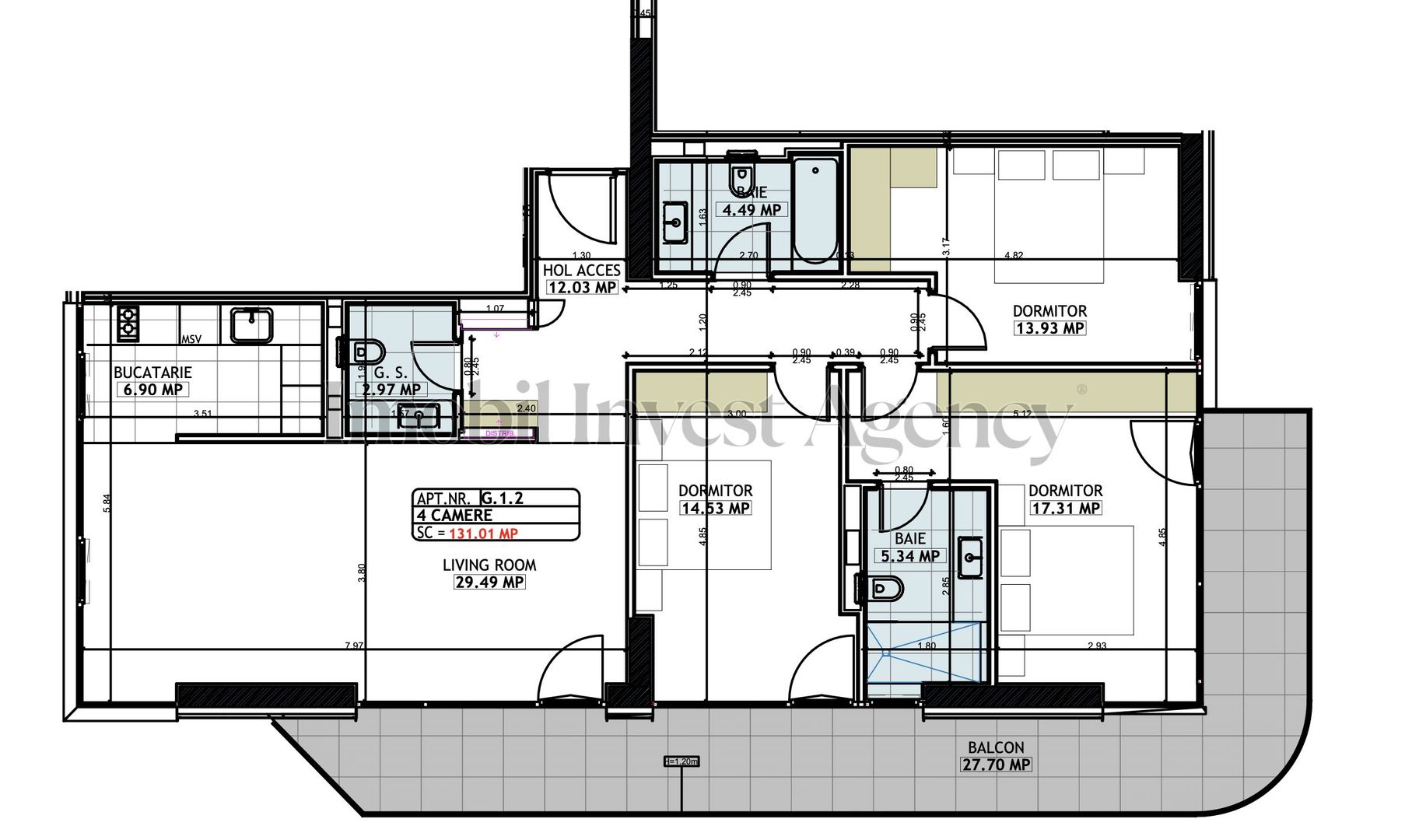 Apartament 4 camere de vanzare One Lake Club - Schiță 17
