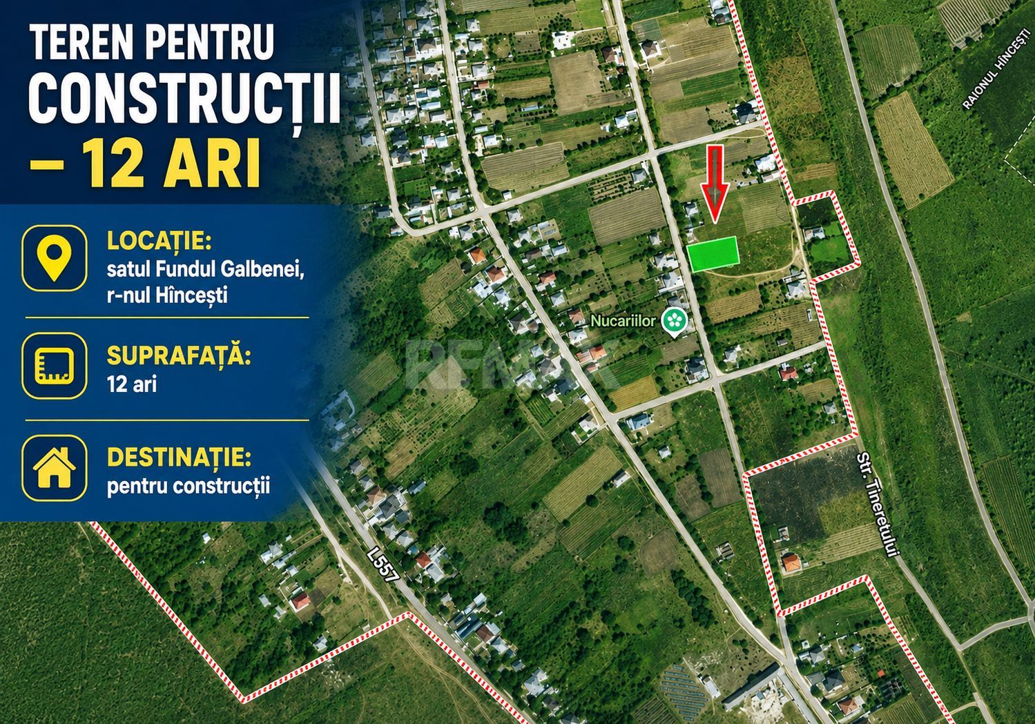 TEREN PENTRU CONSTRUCȚIE – 12 ARI | FUNDUL GALBENEI, HÎNCEȘTI - Poză 1