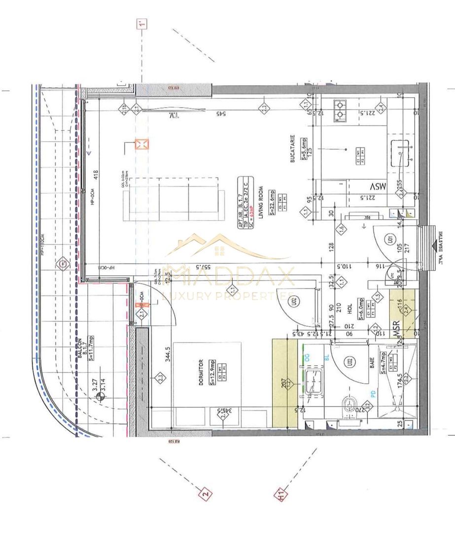 Apartament **2 camere **65mp // Aviației - Schiță 12